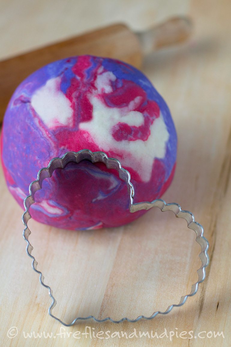 Marbled Valentine's Day Playdough | Fireflies and Mud Pies