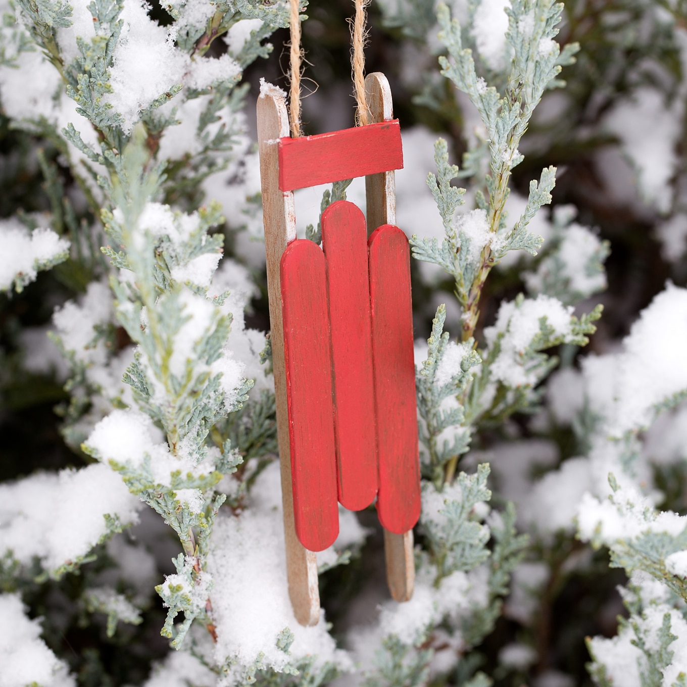 Wooden Sled Ornament