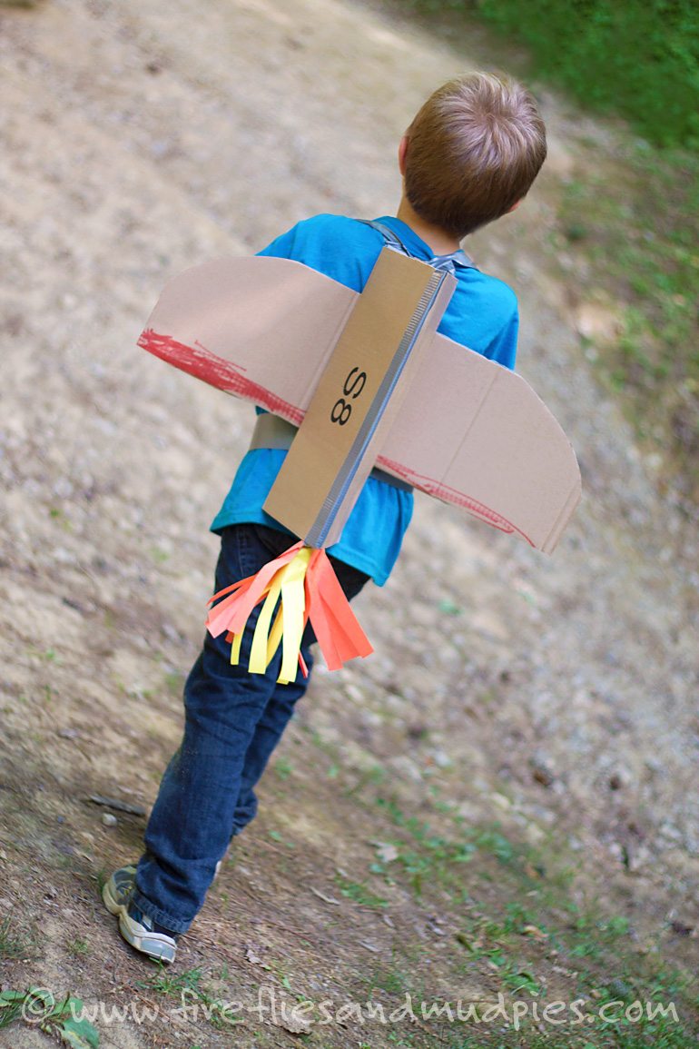 Make Cardboard Jetpacks for Kids for creative fun at home! | Fireflies and Mud Pies