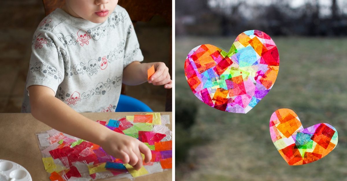 heart suncatcher craft