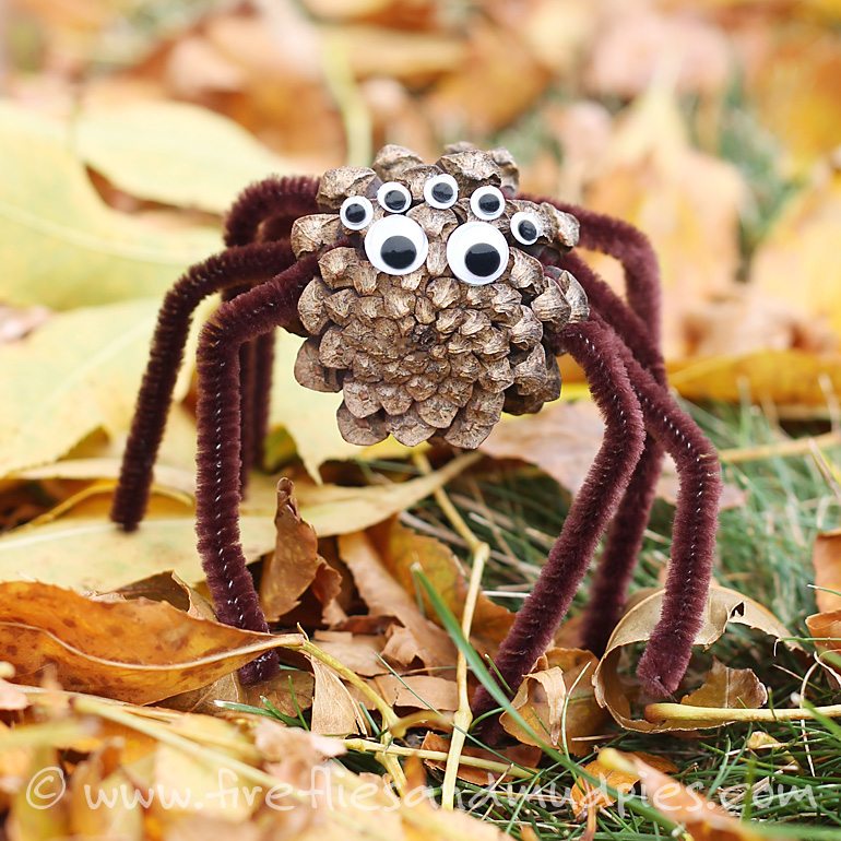 Pine Cone Spiders | Fireflies and Mud Pies