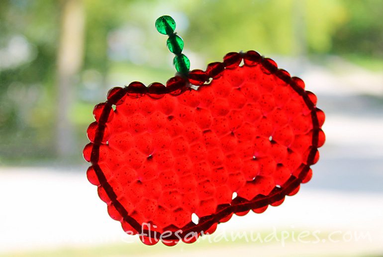 Fine Motor Apple Suncatchers | Fireflies and Mud Pies